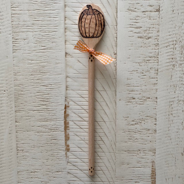 Pumpkin Wooden Spoon Hand Burned