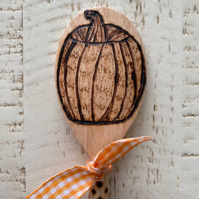 Pumpkin Wooden Spoon Hand Burned