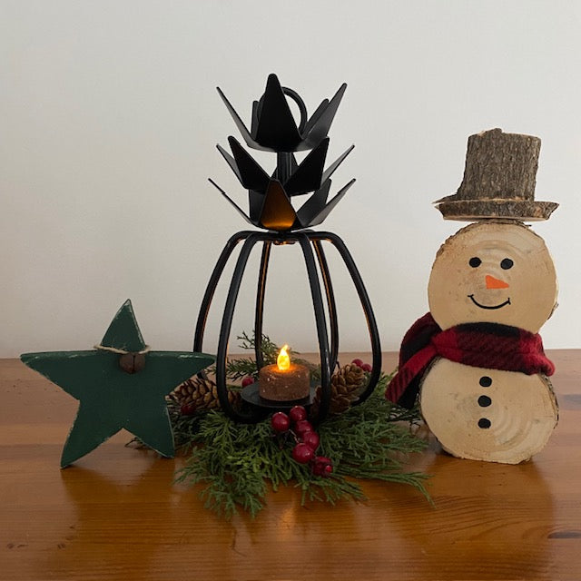 Primitive Iron 3D Pineapple Tealight Candle Holder