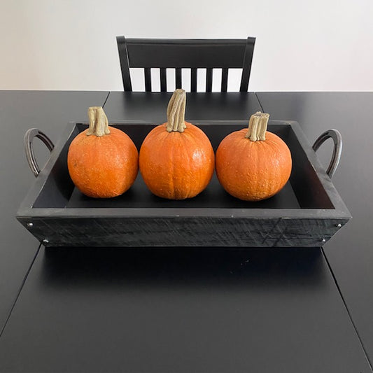 Wood Tray with Horseshoe Handles