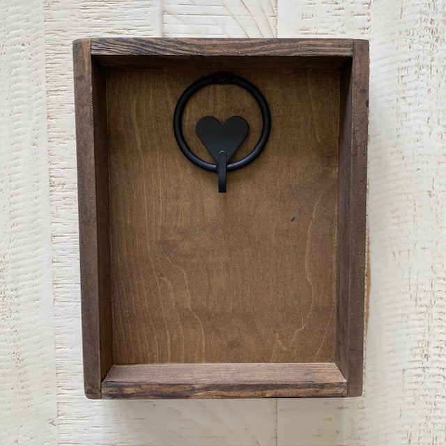 Key Holder Wood Box with Heart Hook