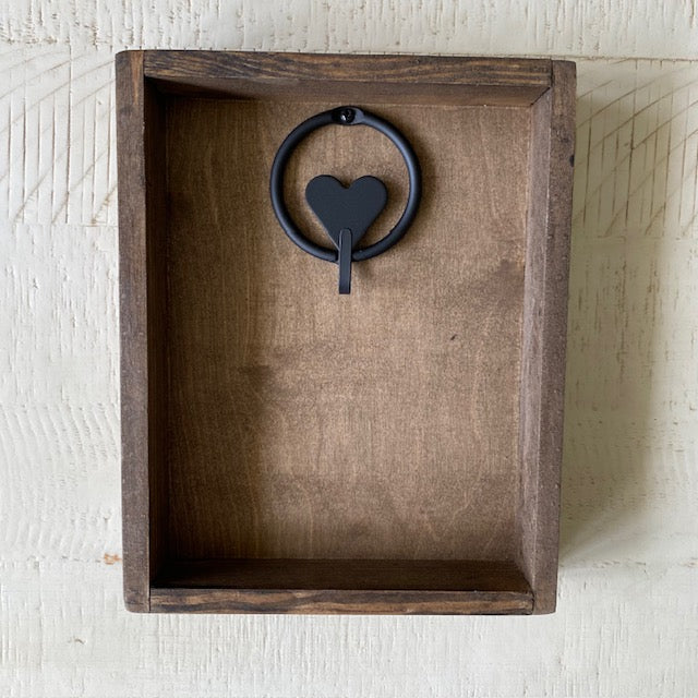 Key Holder Wood Box with Heart Hook