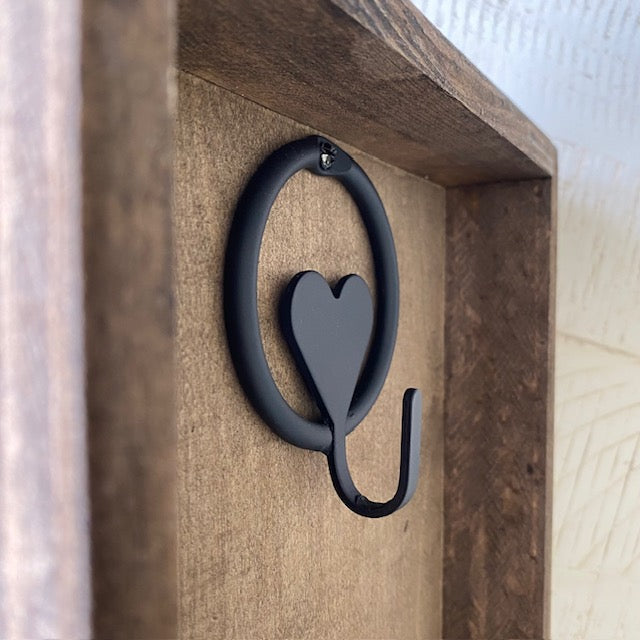 Key Holder Wood Box with Heart Hook