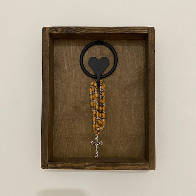Key Holder Wood Box with Heart Hook