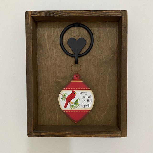 Key Holder Wood Box with Heart Hook