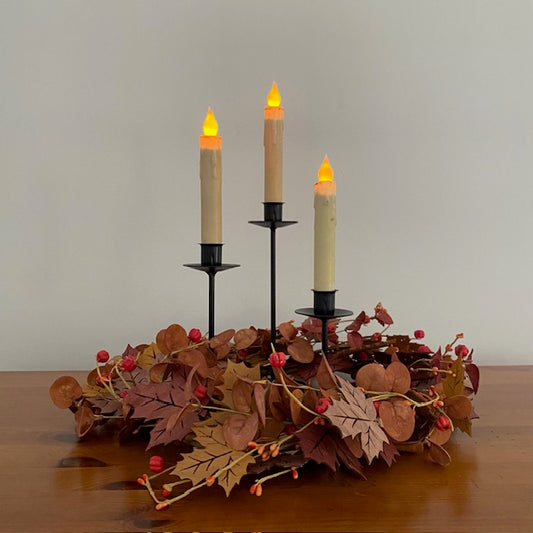 Primitive Raised Iron Taper Candle Holder Set of 3
