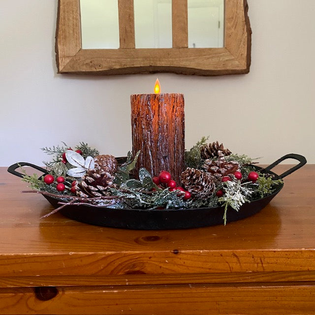 Primitive Style Black Metal Tray
