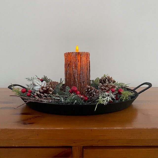Primitive Style Black Metal Tray