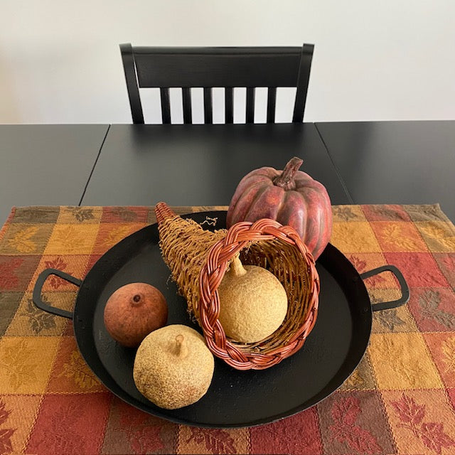 Primitive Style Black Metal Tray