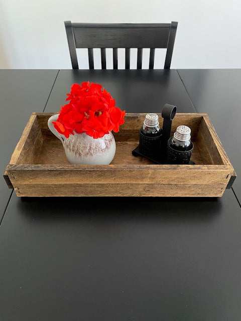 Primitive Style Punched Tin Salt and Pepper Shaker Holder