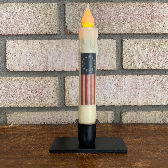 Primitive Iron Taper Candle Holder Windowsill