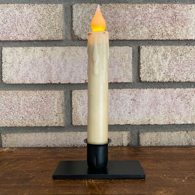 Primitive Iron Taper Candle Holder Windowsill