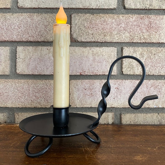 Primitive Iron Raised Taper Candle Holder