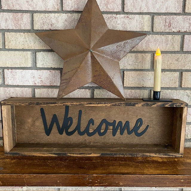 Primitive Iron Taper Candle Holder Windowsill