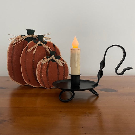Primitive Iron Raised Taper Candle Holder