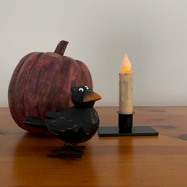 Primitive Iron Taper Candle Holder Windowsill