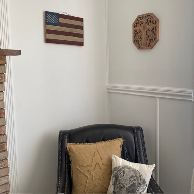 Handcrafted Wooden American Flag Artwork