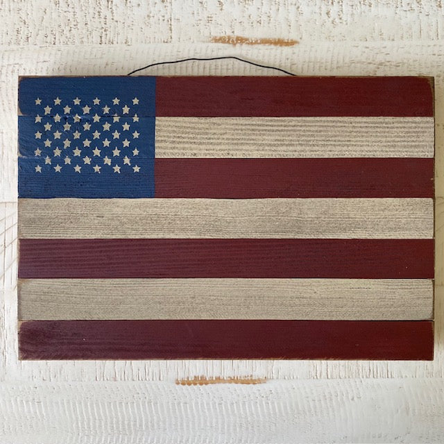 Handcrafted Wooden American Flag Artwork