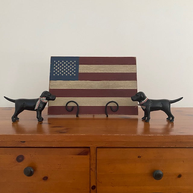 Handcrafted Wooden American Flag Artwork