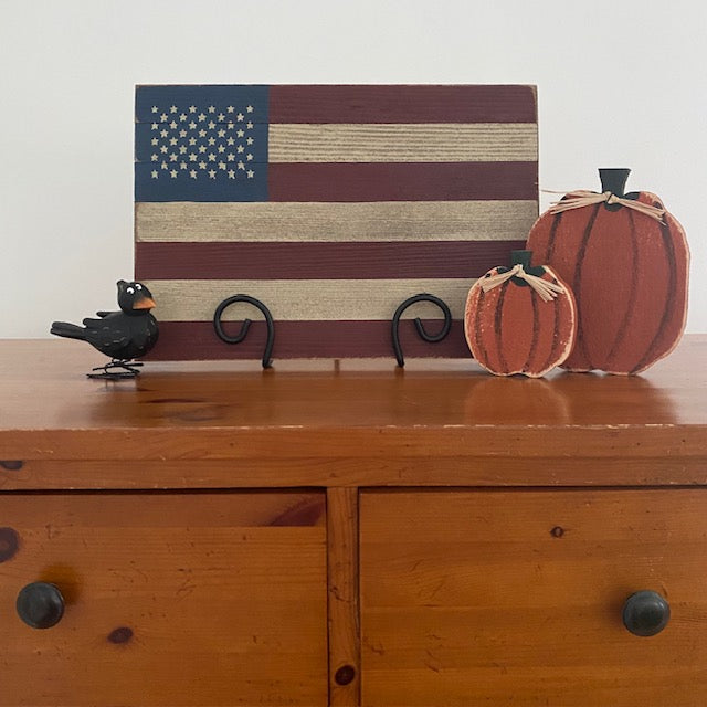 Handcrafted Wooden American Flag Artwork