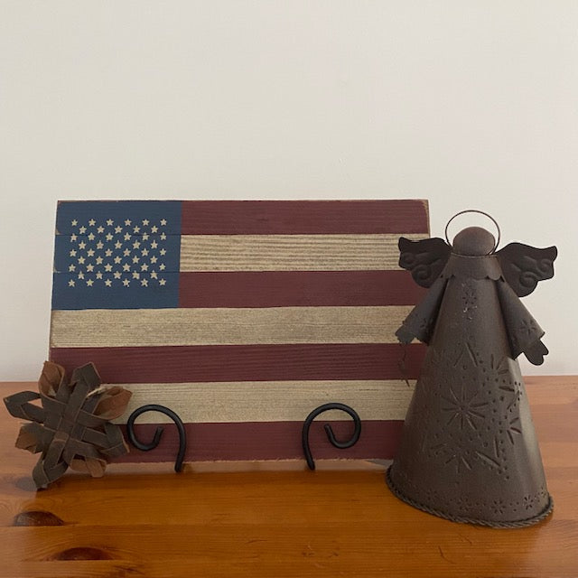 Handcrafted Wooden American Flag Artwork