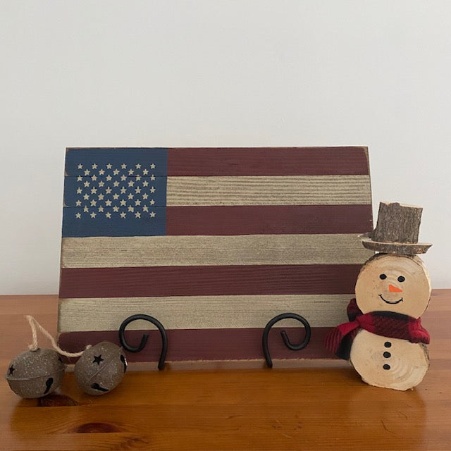 Handcrafted Wooden American Flag Artwork