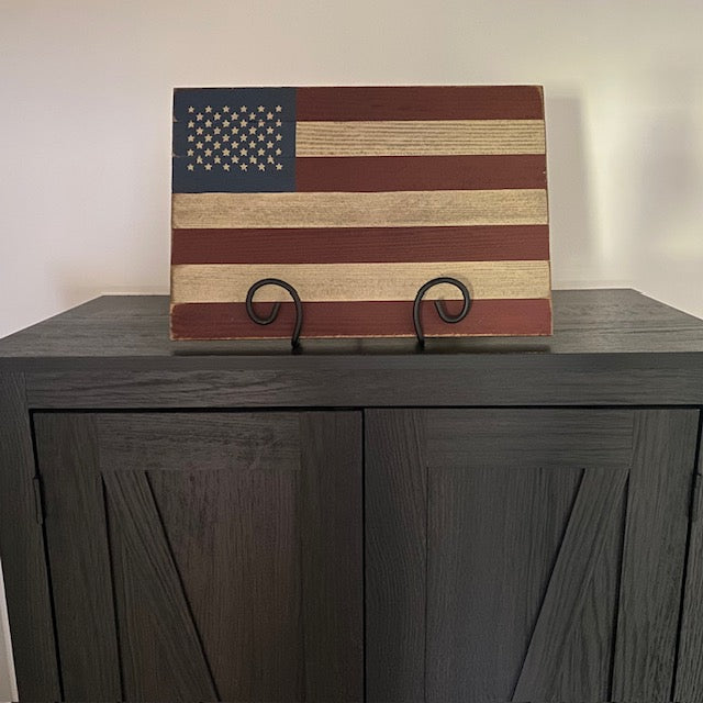 Handcrafted Wooden American Flag Artwork