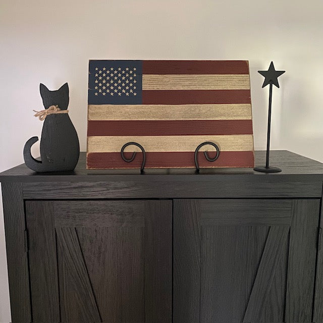 Handcrafted Wooden American Flag Artwork