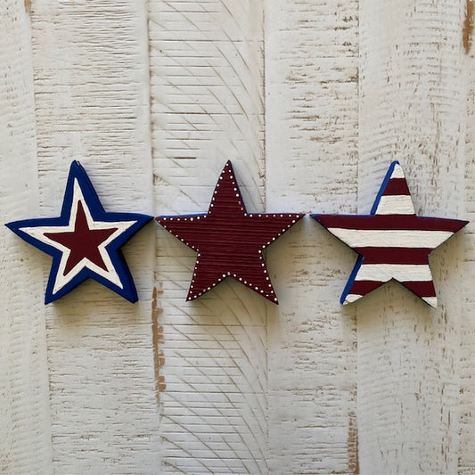 American Wood Stars set of 3