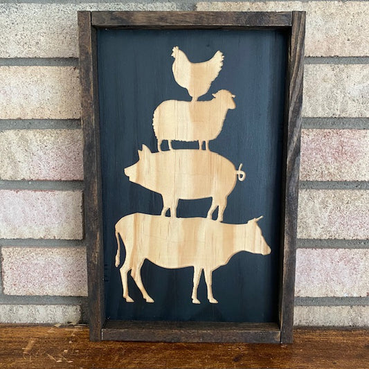 Animal Stack Framed Wall Art