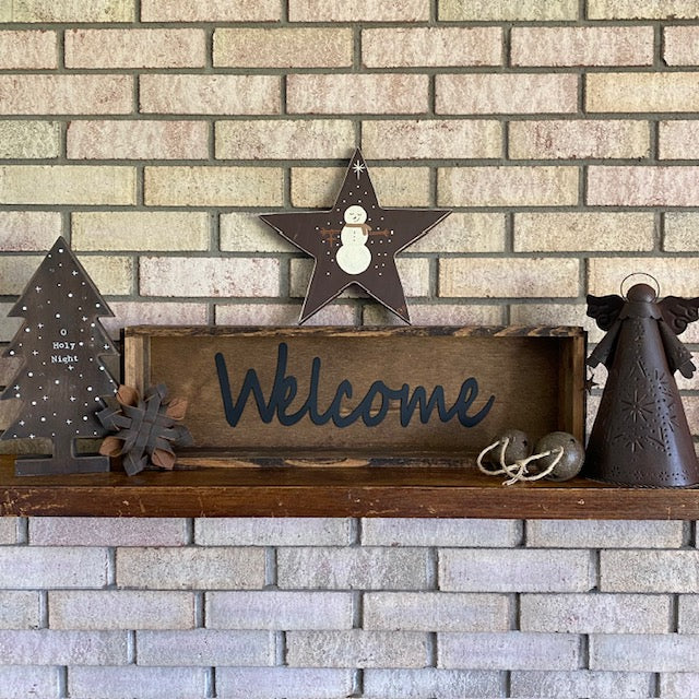 Wooden Star Snowman Decor