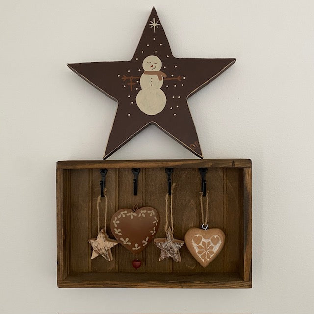 Wooden Star Snowman Decor