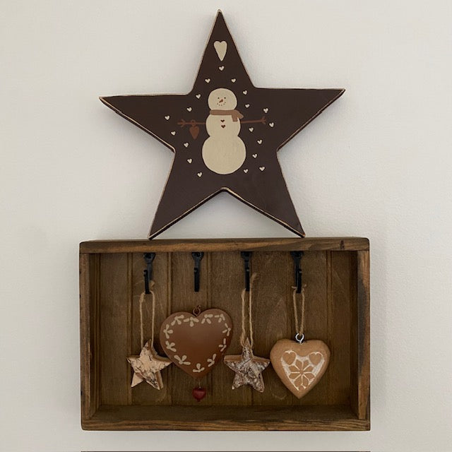 Wooden Star Snowman Decor