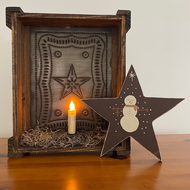 Wooden Star Snowman Decor