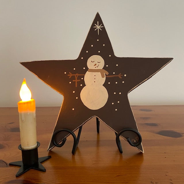 Wooden Star Snowman Decor