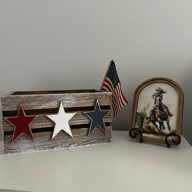 Female Barrel Racer Rodeo Arch Top Framed Artwork