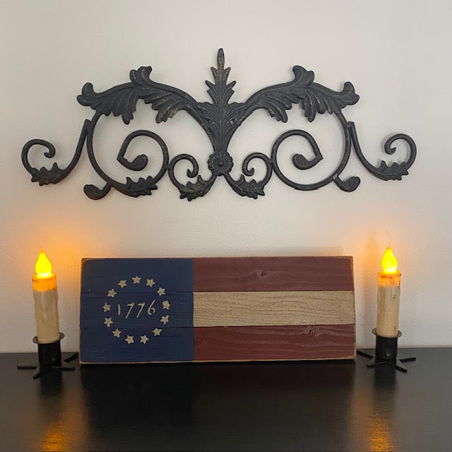 Iron Taper Candle Holder Star Base set of 2