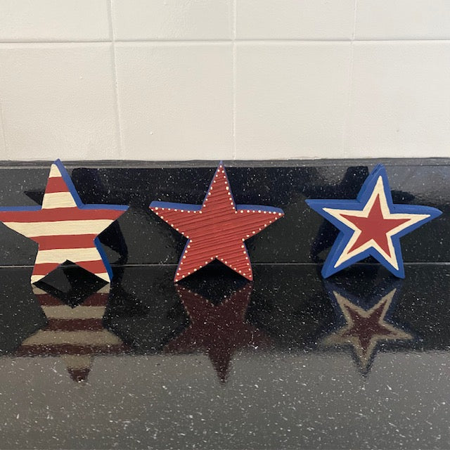 Patriotic Americana Wood Stars