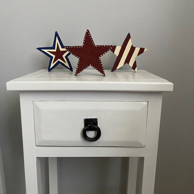 Patriotic Americana Wood Stars