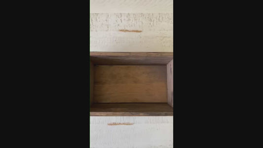 Primitive Wood Box with Horseshoe Handles