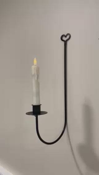 Iron Sconce Taper Candle Holder with Heart