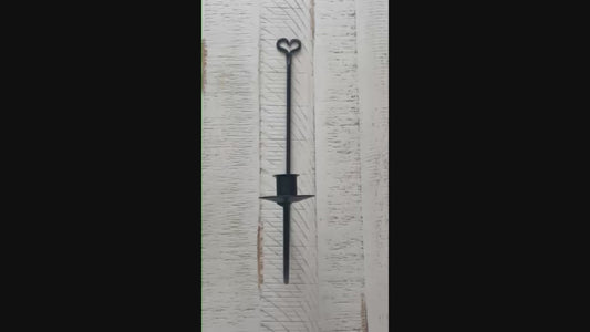 Wrought Iron Wall Sconce with Heart