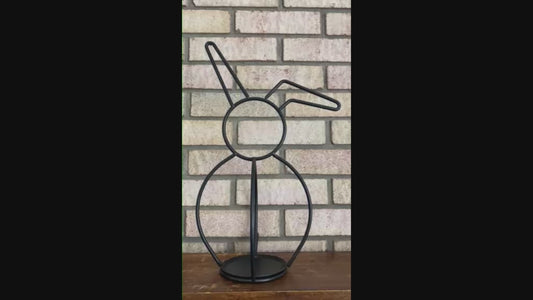 Wrought Iron Rabbit Pillar Candle Holder