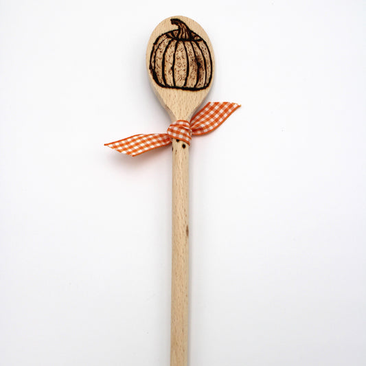 Wood Burned Pumpkin Wood Spoon